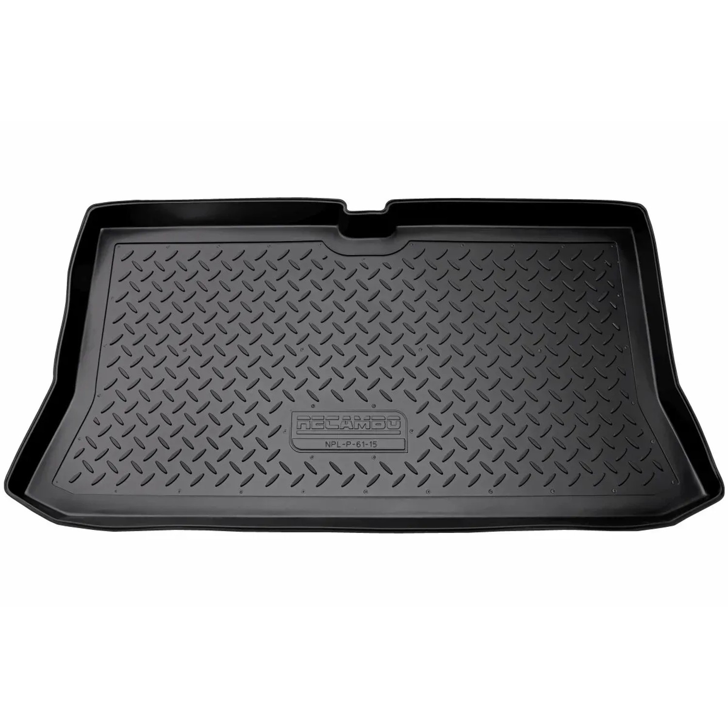 Schwarze Gummi Kofferraumwanne für Nissan Micra III (K12), passgenau mit Rand.