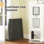 PawHut Welpenauslauf aus Stahl, schwarz, zusammengeklappt. Inkl. Tür, Paneelen und Wandbefestigung.