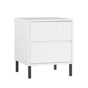 SoBuy Nachttisch mit 2 Schubladen Sofatisch Beistelltisch Nachtschrank FBT157-W