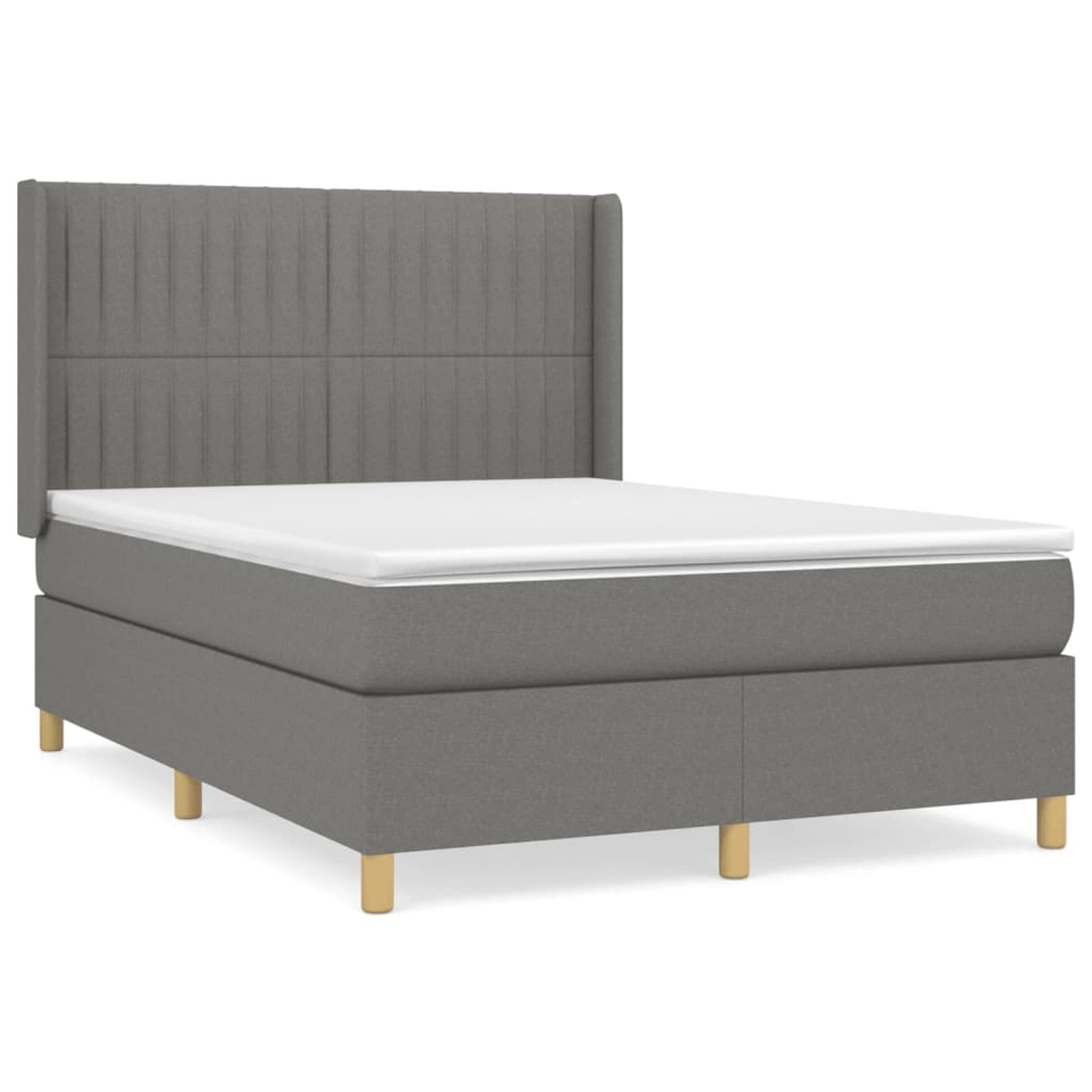vidaXL Boxspringbett mit Matratze Dunkelgrau 140x200 cm Stoff1380038 günstig online kaufen
