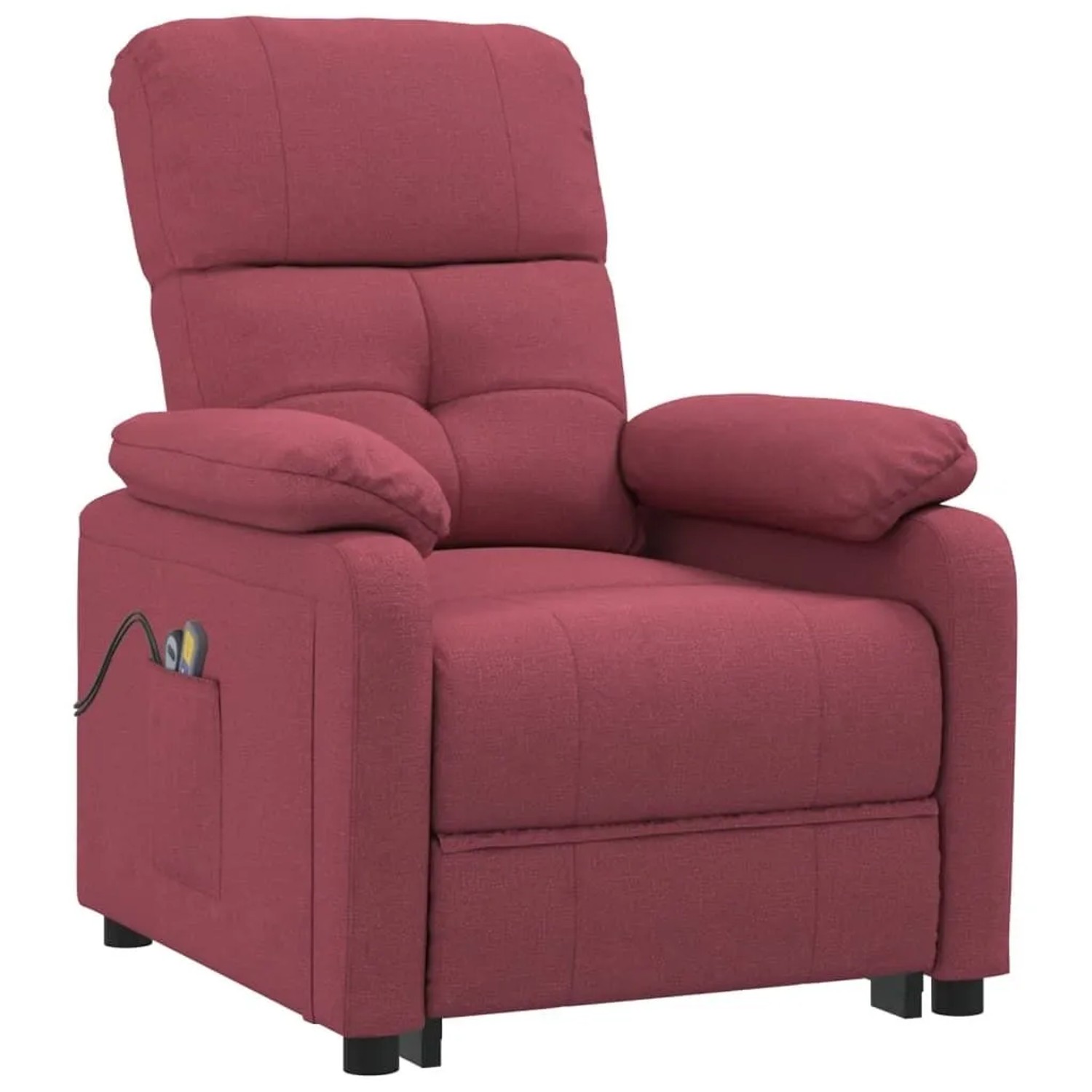 vidaXL Massagesessel Elektrisch Weinrot Stoff 3073815