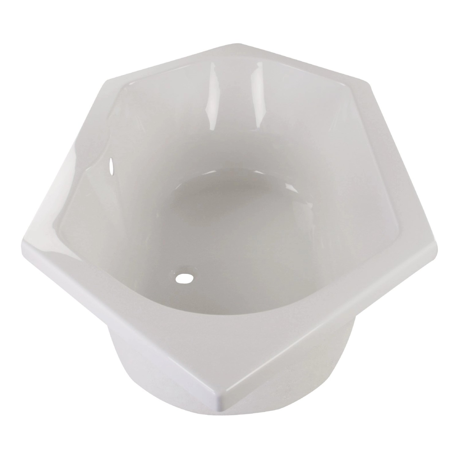 Weiße Calmwaters Sechseck-Badewanne Exclusive aus Acryl, eine Duowanne für zwei Personen.