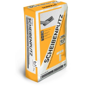 Tassullo Scheibenputz, 3 mm, 25 kg Sack, wasserabweisend, für Innen & Außen. Oberputz für Wände.