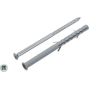 LUX Fensterrahmendübel, 10x140mm, 4er-Set mit Schrauben, geeignet für Beton und Ziegel.