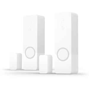 Philips Hue Secure Kontaktsensor 2er-Pack, weiße Sensoren für Tür- und Fensterüberwachung.