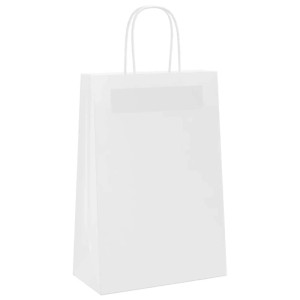 vidaXL Papiertragetaschen 250 Stk mit Henkeln Weiß 21x11x31 cm 4101616