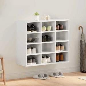 vidaXL Schuhschrank mit Regal Weiß 77,5 x 30 x 67 cm Holzwerkstoff 808711