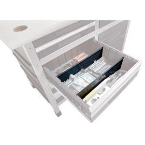 wolfcraft Schubladenteiler Groß WSS (2 Stück) zur Werkzeug-Organisation in einer Werkbank Schublade.