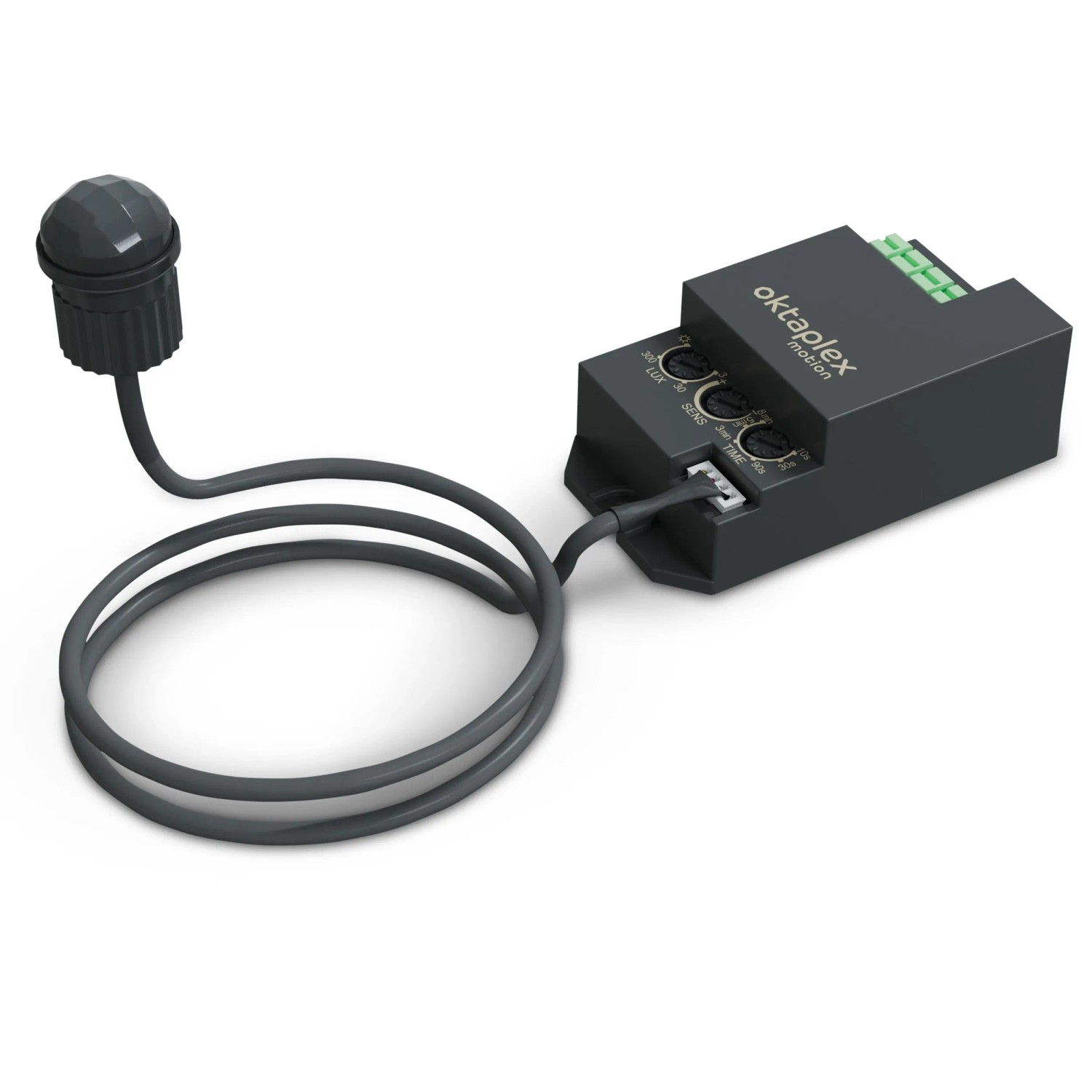 Oktaplex Jana Einbau Bewegungsmelder 360 Grad PIR-Sensor 50cm Kabel IP65/20 Schwarz 230V
