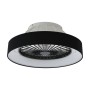 Schwarzer Lindby LED Deckenventilator Mace mit Lampe, dimmbar, für Wohnzimmer.