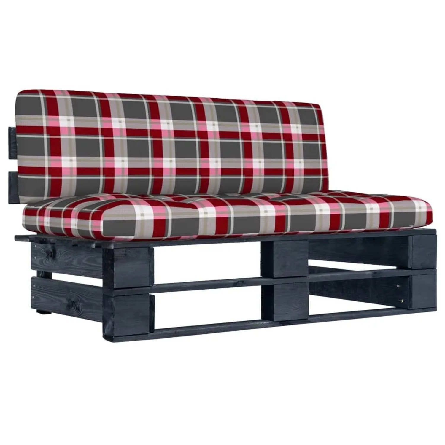 vidaXL Garten-Mittelsofa aus Paletten Schwarz Kiefernholz Imprägniert 3066517