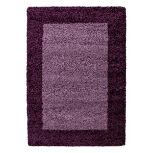 Ayyildiz Hochflorteppich Life 1503 Violett, 160x230 cm. Flauschiger Shaggy Teppich mit Bordüre.