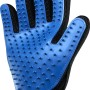 Blauer Fellpflegehandschuh (23x18cm) für Hunde und Katzen mit Noppen zur Fellentfernung.