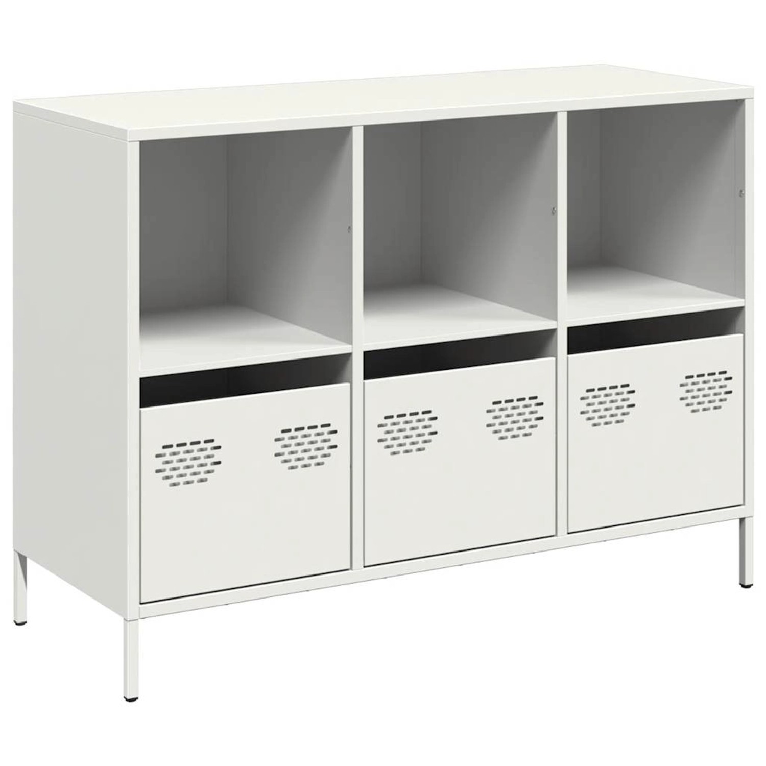 vidaXL Sideboard Weiß 101,5x39x73,5 cm Kaltgewalzter Stahl 851369 günstig online kaufen