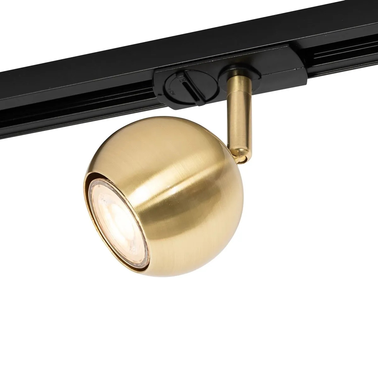 Qazqa Moderner 1 Phasiger Schienenstrahler Schwarz Mit Gold Iconic Gissi
