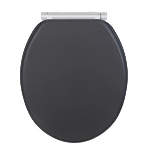 Wenko WC-Sitz Morra, MDF Anthrazit, mit Absenkautomatik und Fix-Clip Befestigung.