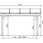Technische Zeichnung: Skan Holz Terrassenüberdachung Sanremo, 434x350 cm, Eiche hell, Maße