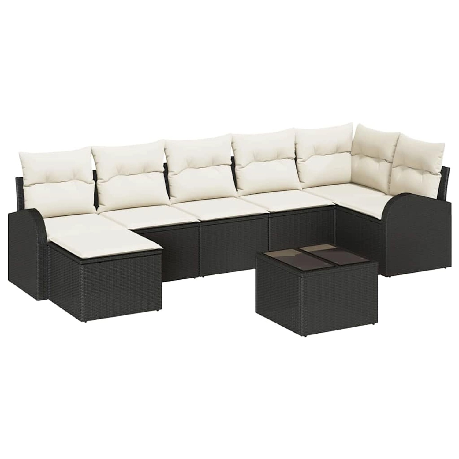 vidaXL Garten-Sofa-Set 8-Tlg Schwarz Poly Rattan 3354806 günstig online kaufen