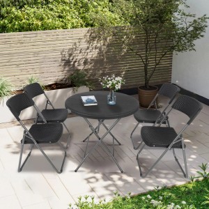 Sekey Balkonset, 5-teilig, klappbar, mit 4 Stühlen und 1 Tisch für Balkon, Terrasse oder Garten.