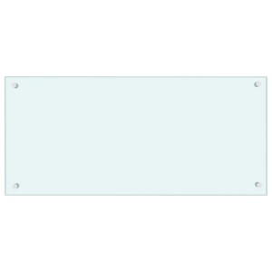 DELUKE Küchenrückwand Glas 90x40cm Weiß Wandverklediung Küche Wandschutz Spritzschutz Herdspritzschutz Glasplatte