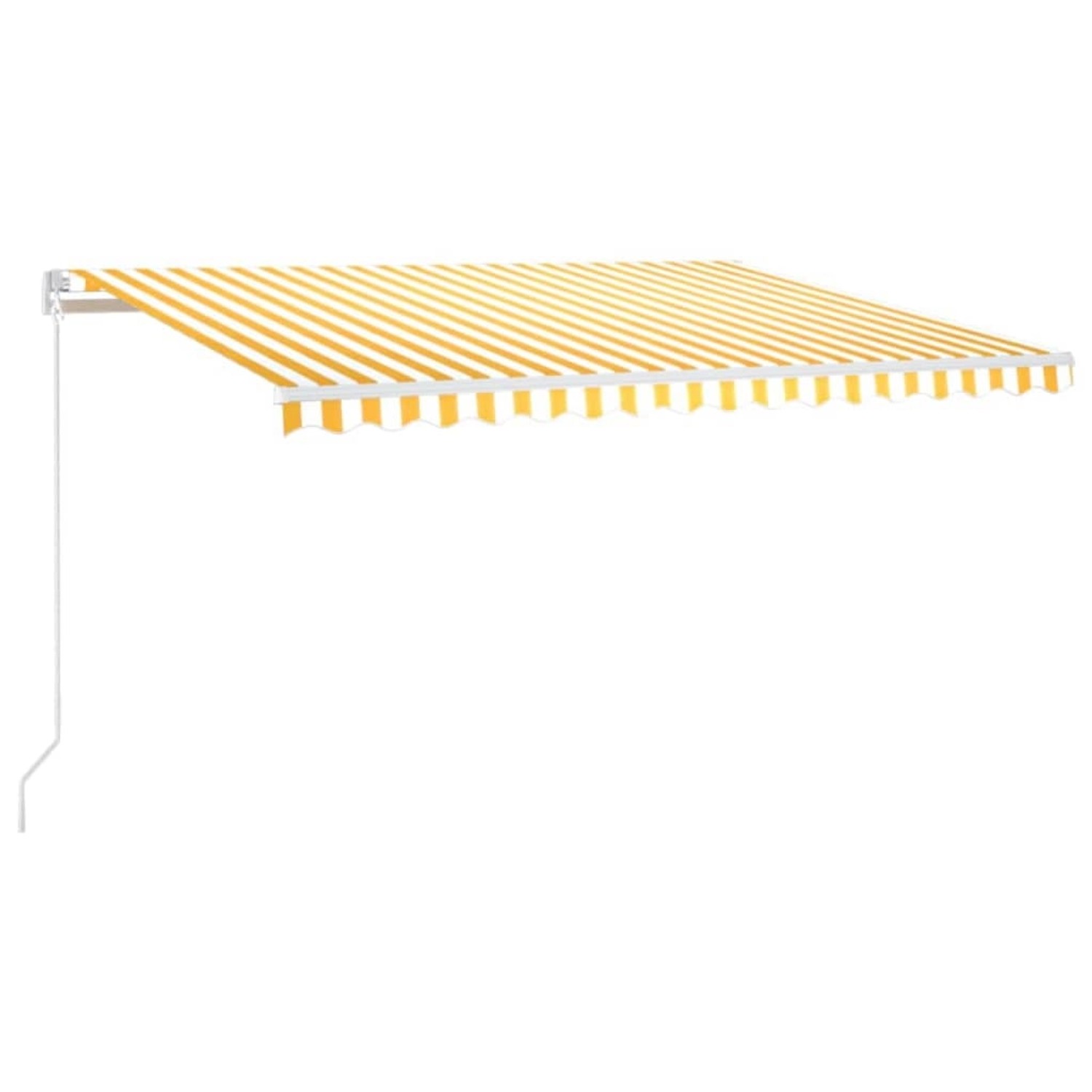 furnicato Markise Manuell Einziehbar 450x300 cm Gelb und Weiß günstig online kaufen