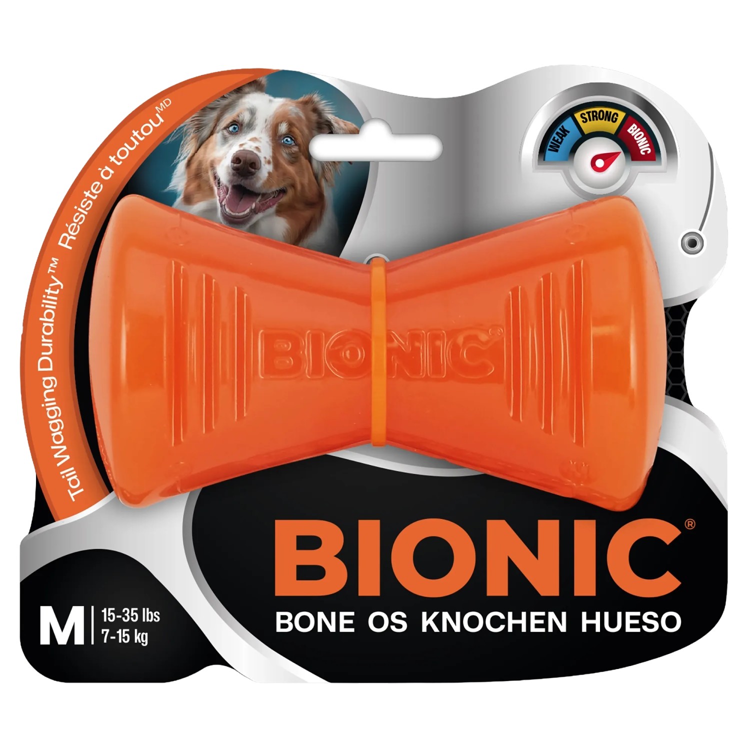 Bionic Hundespielzeug Knochen 12 cm Orange