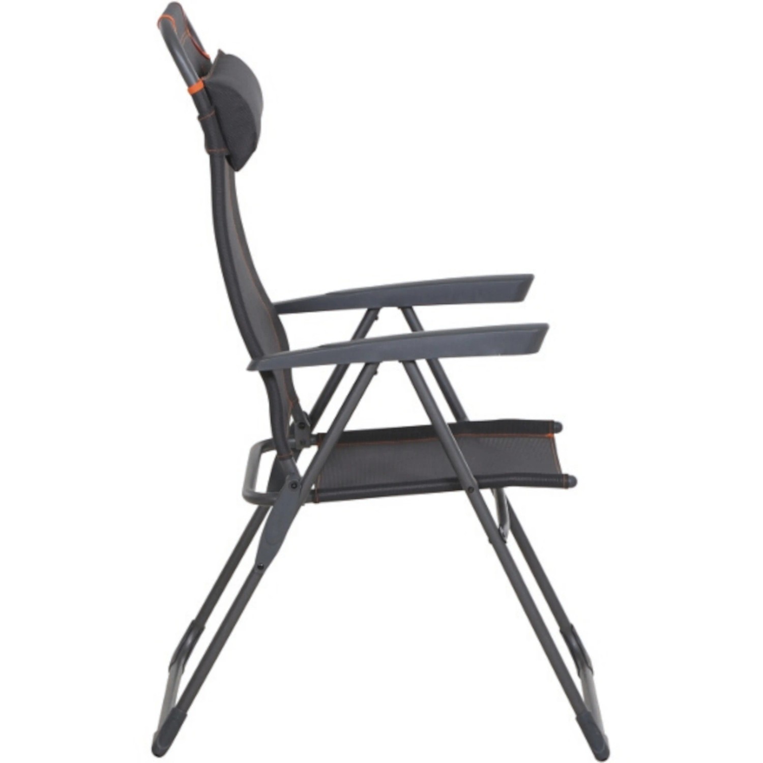 Siena Garden Campingsessel Comfort, anthrazitfarben, mit verstellbarer Rückenlehne und Armlehnen.
