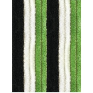 Arsvita Flauschvorhang mit Streifen in Schwarz, Grün und Weiß. Flauschgardine für Fenster und Türen.