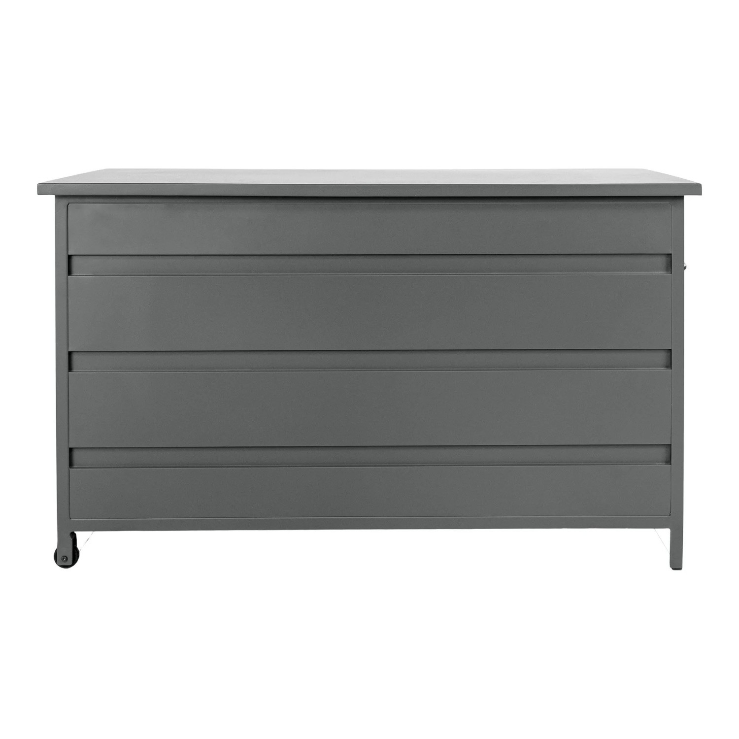 furnicato Kissenbox Cassis Aluminium Grau 130x60x75 Cm