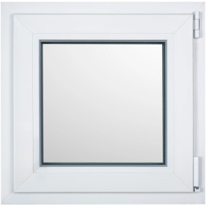 Weißes KM Meeth Kunststofffenster CL7, 60x90 cm, DIN rechts, Uw-Wert 0,90.