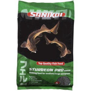 Velda SaniKoi Sturgeon Pro Green Störfutter 10L Sack mit Stör-Abbildung.
