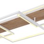Moderne LED-Deckenleuchte Vanni in Holzfarben/Weiß, 95x40 cm, dimmbar.