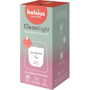 Bolsius Cleanlight Duft-Nachfüller Gardenia & Feige, 2er-Pack. Duftkerzen für Cleanlight Halter.