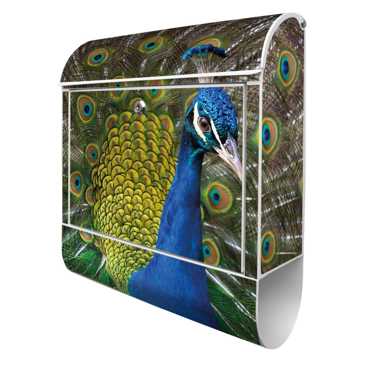 Banjado Design Briefkasten Weiß Pulverbeschichtet 39x47x14cm 2 Schlüssel Mi günstig online kaufen