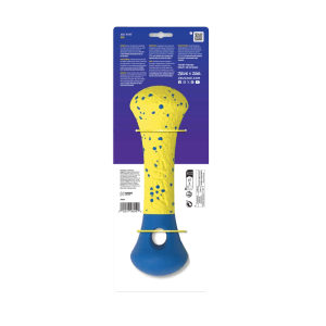 Zeus Nitro Boje Hundespielzeug, gelb-blaue Boje mit Seil, 26 cm, für Wasserspiele.