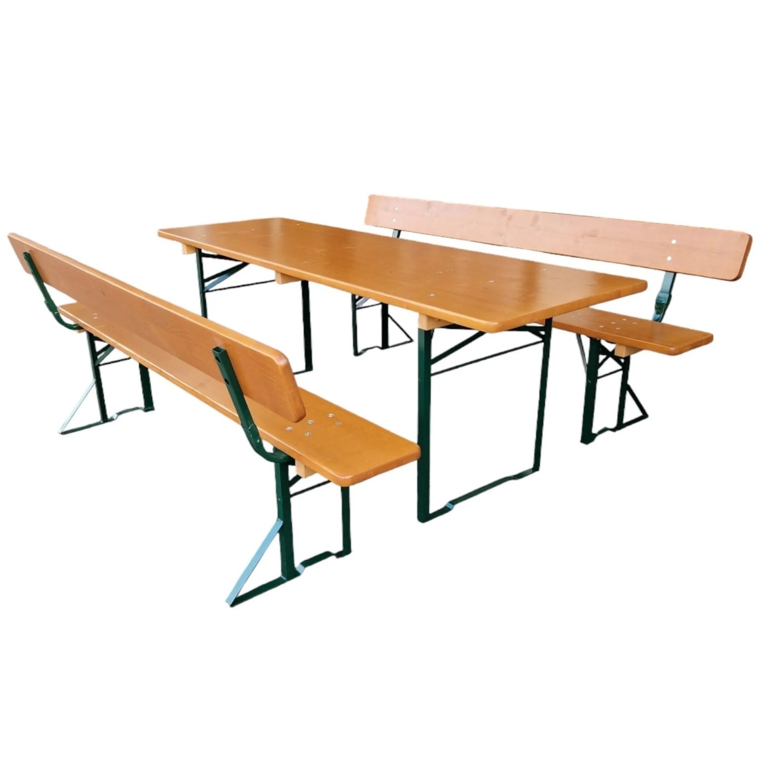 CHEFGASTRO Bierzeltgarnitur ALPENFEST PRO Made In Germany  Premium Qualität Mit Rückenlehne HxBxT 77x220x70cm  Fichtenholz Wetterfest & UV-beständig