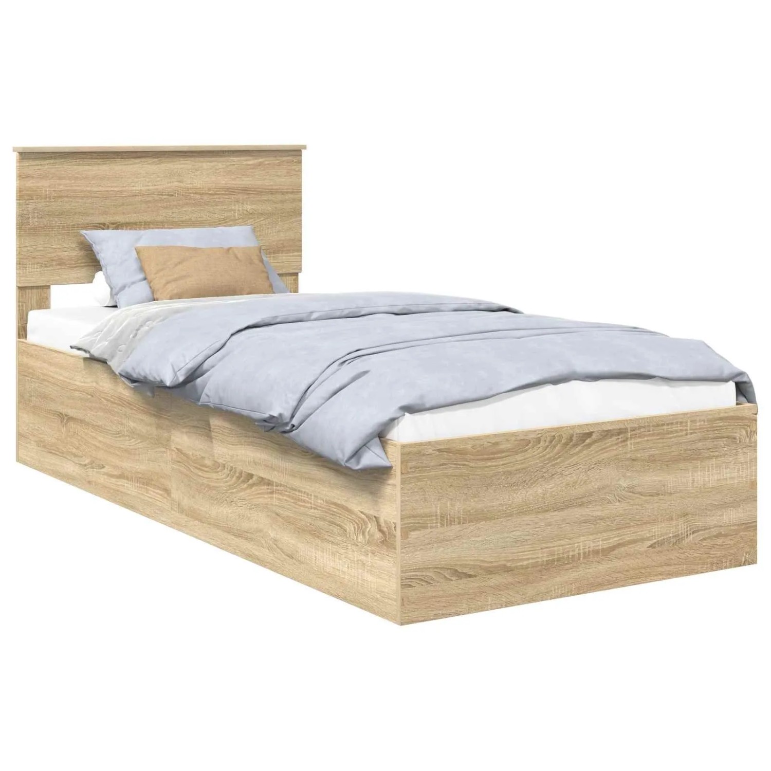 vidaXL Bettrahmen mit Kopfteil Sonoma-Eiche 75 x 190 cm Holzwerkstoff 3408720