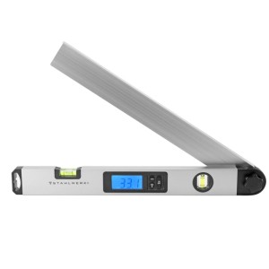 STAHLWERK Digitaler Winkelmesser DW-45 ST aus Aluminium mit LCD-Display und Wasserwaage.