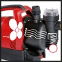 Einhell GC-AW 6333 Hauswasserautomat, rot/schwarz, mit Vorfilter und elektronischem Durchflussschalter.