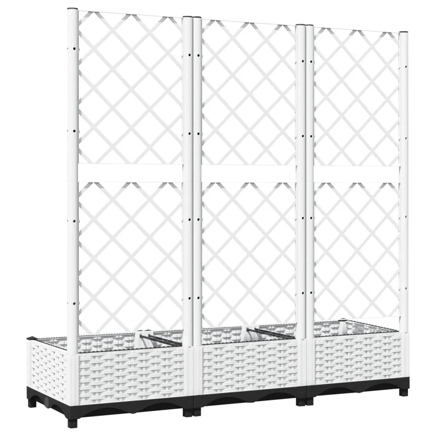 vidaXL Pflanzkübel mit Rankgitter Weiß 120 x 40 x 121,5 cm Kunststoff kaufen bei OBI