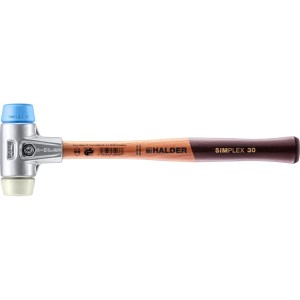 Halder Simplex Schonhammer Ø 30 mm TPE-soft Blau Nylon mit Aluminiumgehäuse