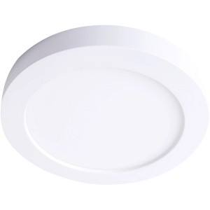 Weiße LED-Deckenleuchte Komplex, 24,7 cm Durchmesser. Schlichte, runde Deckenlampe für Innenräume.