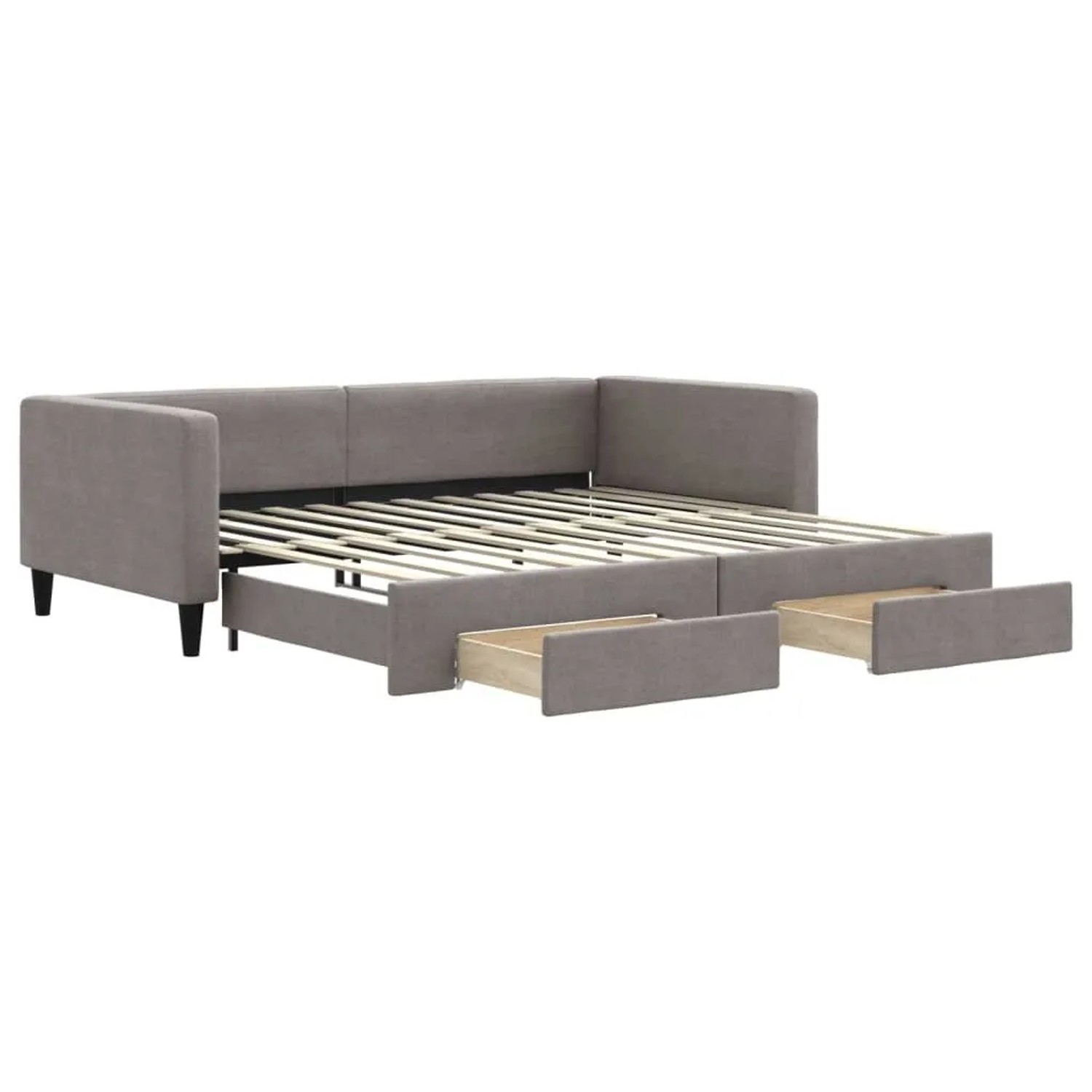 vidaXL Tagesbett Ausziehbar mit Schubladen Taupe 100x200 cm Stoff 3196622 günstig online kaufen