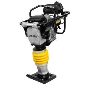 Güde Vibrationsstampfer GVS 80E: Baumaschine zum Verdichten von Böden mit gelber Feder.