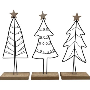 Boltze Xmas Dekoaufsteller Nordano, 3er Set, 24 cm, verschiedene Designs.