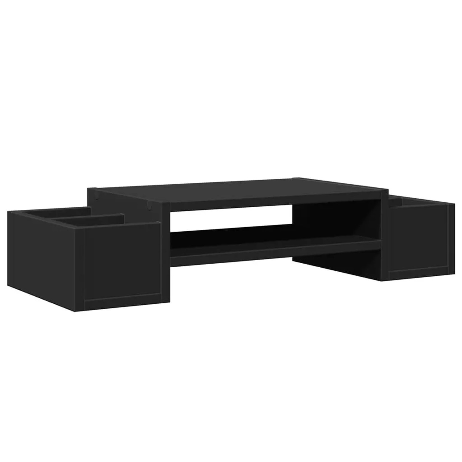 vidaXL Monitorständer mit Stauraum Schwarz 70x27x15 cm Holzwerkstoff 854680