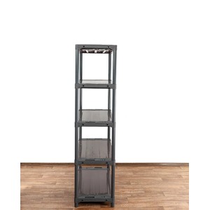Graues PROREGAL Kunststoffregal Grey Bear Tall mit 5 Böden, Fachlast 120kg, 180x120x46cm.