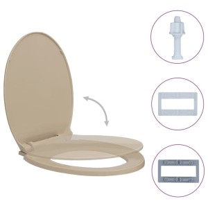 vidaXL Toilettensitz mit Absenkautomatik Beige Oval 145820