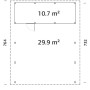Grundriss Palmako Carport Karl mit Geräteraum, Maße 555x732cm, naturbelassen