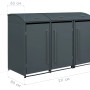 Westmann Mülltonnenbox Moderna für 3 Tonnen (je 240 l) in Anthrazit mit Maßangaben.